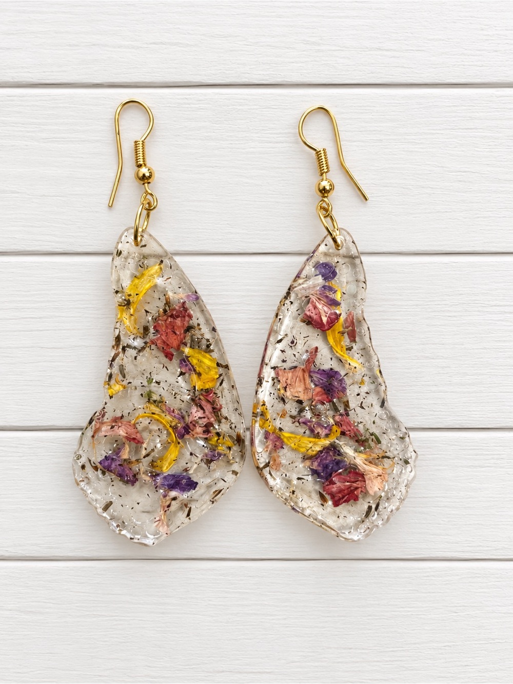 Handmade Dried Flower Butterfly Resin Earrings-No Offers